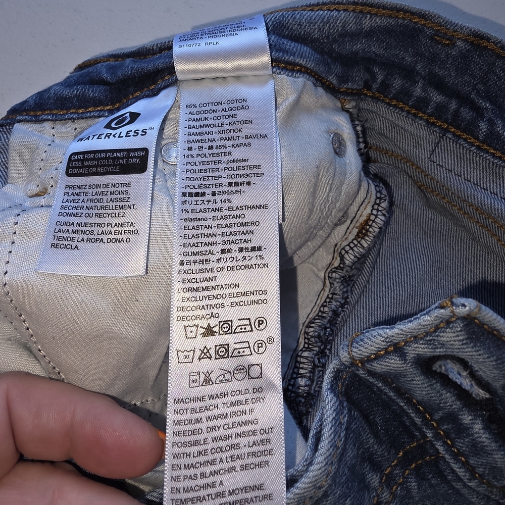 Levi's Wedgie Straight Blue -Jeans Button Fly Classic 5 Pocket Design High Rise - Picture 10 of 12
